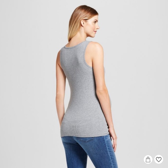 Built-in nursing functionality gray rib basic top - Picture 5 of 7